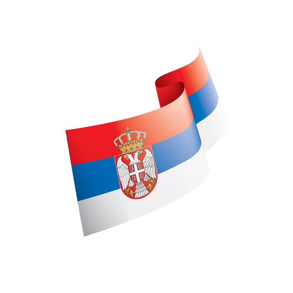 Drapeau de Serbie, illustration vectorielle sur fond blanc — Image vectorielle