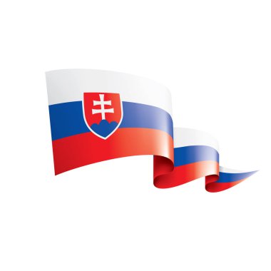 Slovakya bayrağı, beyaz bir arka plan üzerinde vektör çizim