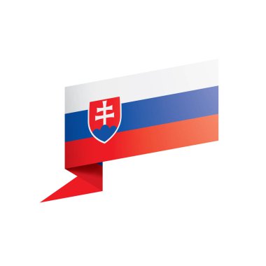 Slovakya bayrağı, beyaz bir arka plan üzerinde vektör çizim