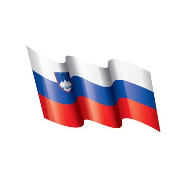Slovenya bayrağı, beyaz bir arka plan üzerinde vektör çizim