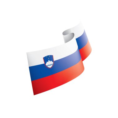 Slovenya bayrağı, beyaz bir arka plan üzerinde vektör çizim