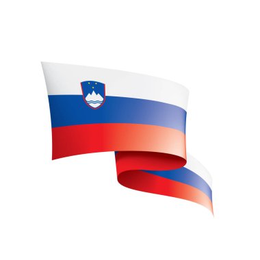 Slovenya bayrağı, beyaz bir arka plan üzerinde vektör çizim
