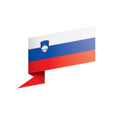 Slovenya bayrağı, beyaz bir arka plan üzerinde vektör çizim