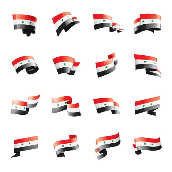 Syrien flagge, vektordarstellung auf weißem hintergrund — Stockvektor