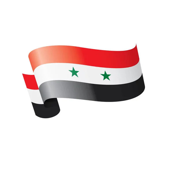 Drapeau National Syrien Illustration Vectorielle Sur Fond Blanc — Image vectorielle