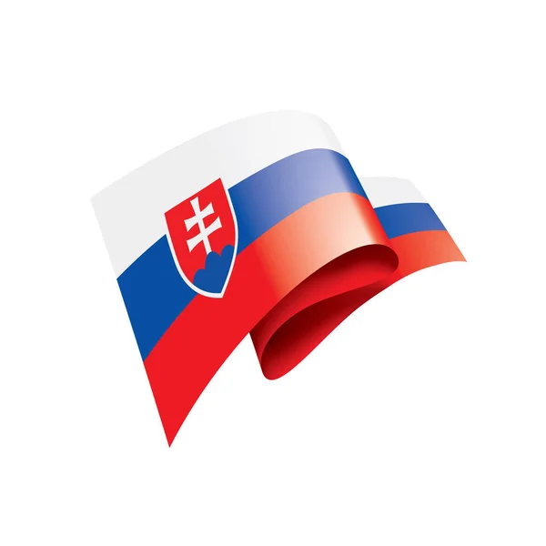 斯洛伐克国旗, 白色背景下的矢量插图 — 图库矢量图片