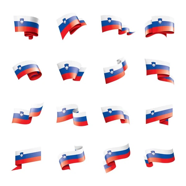Eslovénia bandeira, ilustração vetorial sobre um fundo branco —  Vetores de Stock