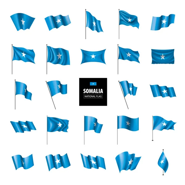 索马里国旗, 矢量插图白色背景 — 图库矢量图片