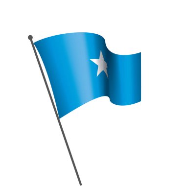 Somali bayrağı, beyaz bir arka plan üzerinde vektör çizim