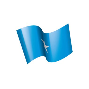 Somali bayrağı, beyaz bir arka plan üzerinde vektör çizim