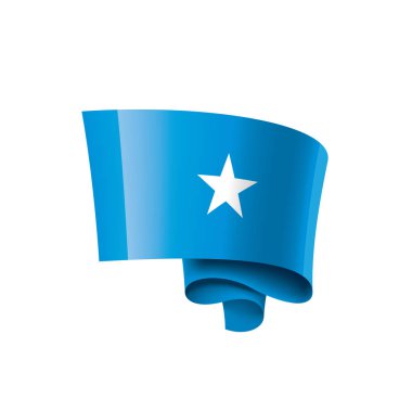Somali bayrağı, beyaz bir arka plan üzerinde vektör çizim