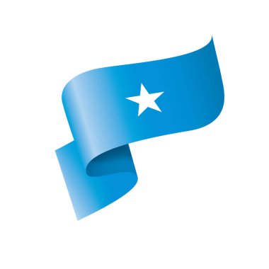 Somali bayrağı, beyaz bir arka plan üzerinde vektör çizim