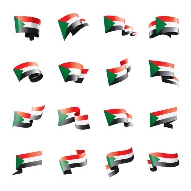 Sudan bayrağı, beyaz bir arka plan üzerinde vektör çizim