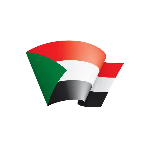 Flaga Sudanu, wektor ilustracja na białym tle — Wektor stockowy
