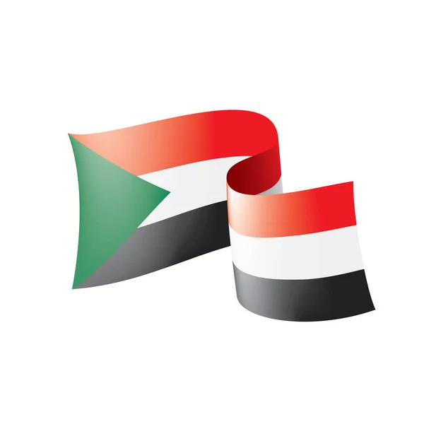 Sudan flag, Vektordarstellung auf weißem Hintergrund — Stockvektor