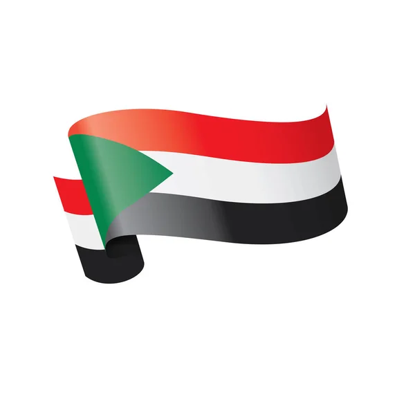 Szudán zászló, egy fehér háttér vektor illusztráció — Stock Vector