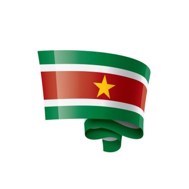 Surinam bayrak, beyaz bir arka plan üzerinde vektör çizim