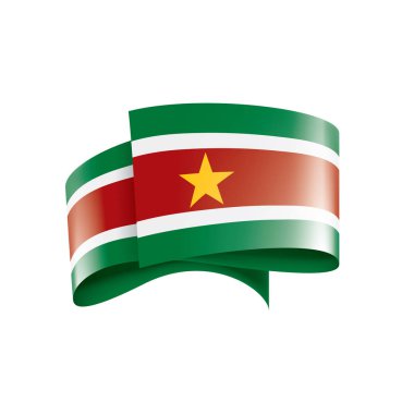 Surinam bayrak, beyaz bir arka plan üzerinde vektör çizim