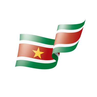 Surinam bayrak, beyaz bir arka plan üzerinde vektör çizim