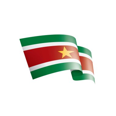 Surinam bayrak, beyaz bir arka plan üzerinde vektör çizim