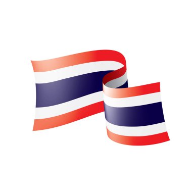 Tayland bayrağı, beyaz bir arka plan üzerinde vektör çizim