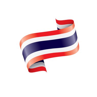 Tayland bayrağı, beyaz bir arka plan üzerinde vektör çizim