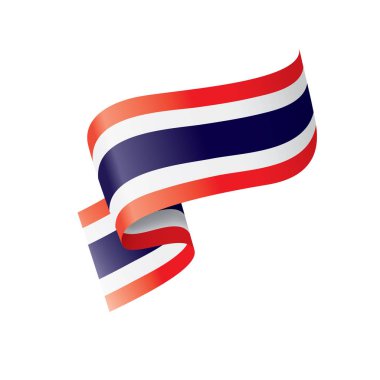 Tayland bayrağı, beyaz bir arka plan üzerinde vektör çizim