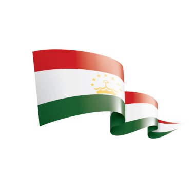 Tacikistan bayrağı, beyaz bir arka plan üzerinde vektör çizim