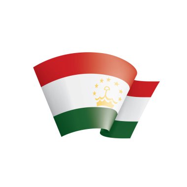 Tacikistan bayrağı, beyaz bir arka plan üzerinde vektör çizim