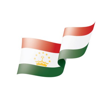 Tacikistan bayrağı, beyaz bir arka plan üzerinde vektör çizim