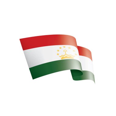Tacikistan bayrağı, beyaz bir arka plan üzerinde vektör çizim