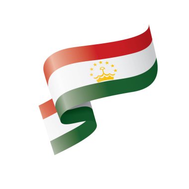 Tacikistan bayrağı, beyaz bir arka plan üzerinde vektör çizim