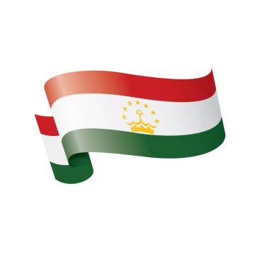 Tacikistan bayrağı, beyaz bir arka plan üzerinde vektör çizim