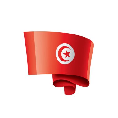 Tunus bayrağı, beyaz bir arka plan üzerinde vektör çizim