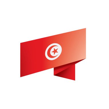 Tunus bayrağı, beyaz bir arka plan üzerinde vektör çizim