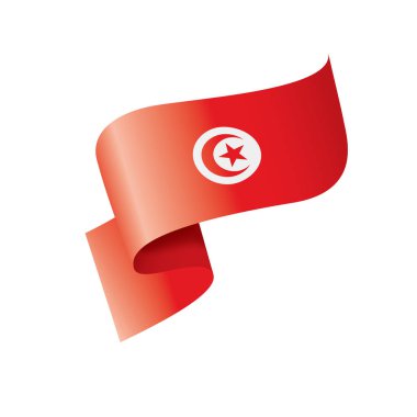 Tunus bayrağı, beyaz bir arka plan üzerinde vektör çizim