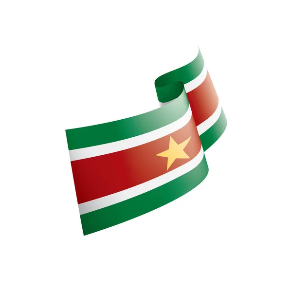 Bandera de Surinam, ilustración vectorial sobre fondo blanco — Vector de stock