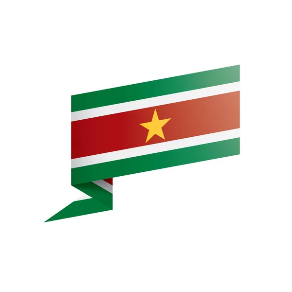 Σημαία του Σουρινάμ, εικονογράφηση διάνυσμα σε λευκό φόντο — Διανυσματικό Αρχείο