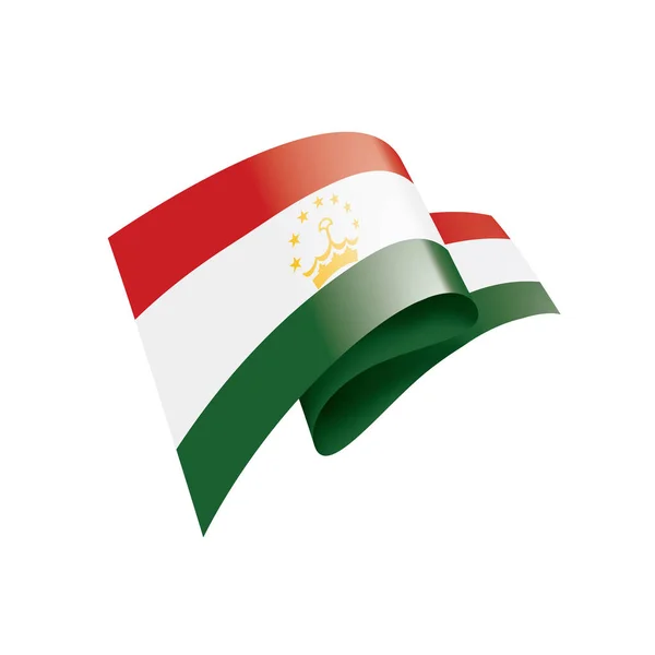 Tadschikistan Flagge, Vektorabbildung auf weißem Hintergrund — Stockvektor