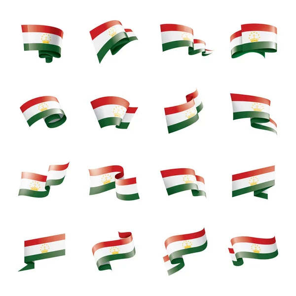 Σημαία του Τατζικιστάν, εικονογράφηση διάνυσμα σε λευκό φόντο — Διανυσματικό Αρχείο