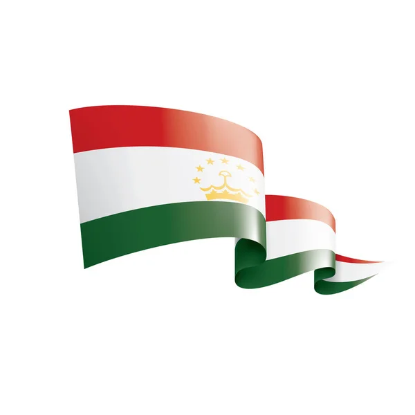 Bandera de Tayikistán, ilustración vectorial sobre fondo blanco — Archivo Imágenes Vectoriales