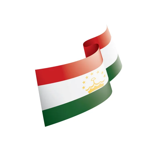 Bandera de Tayikistán, ilustración vectorial sobre fondo blanco — Vector de stock