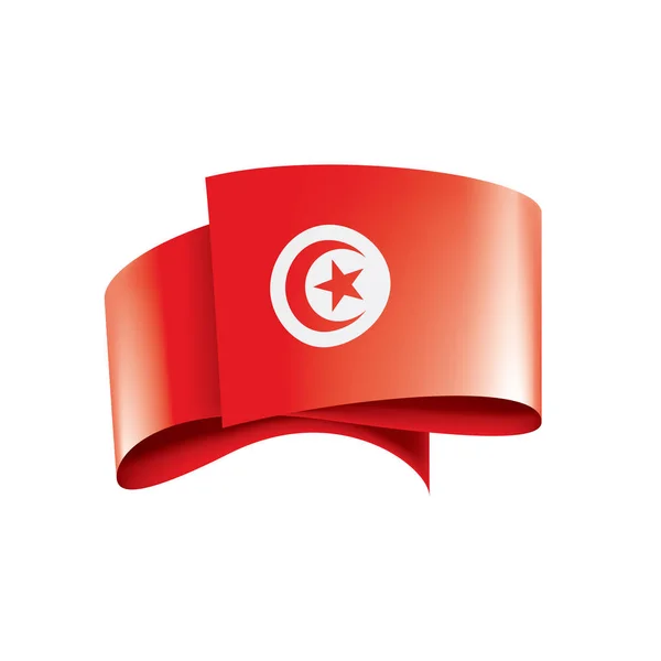 Drapeau Tunisie, illustration vectorielle sur fond blanc — Image vectorielle