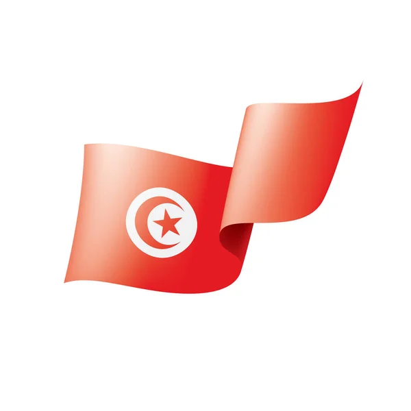 Tunisfahne, Vektorabbildung auf weißem Hintergrund — Stockvektor