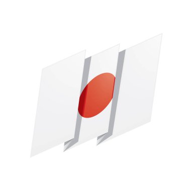 Japonya bayrağı, vektör illüstrasyonu