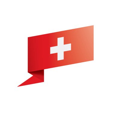 İsviçre bayrağı, beyaz arkaplanda vektör illüstrasyonu