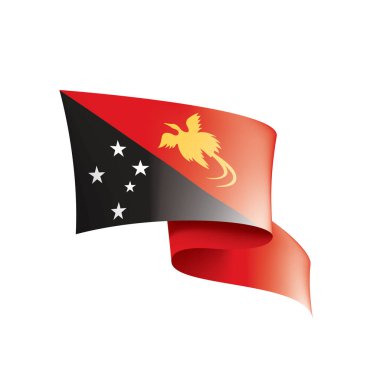 Papua Yeni Gine bayrağı, beyaz arkaplanda vektör illüstrasyonu