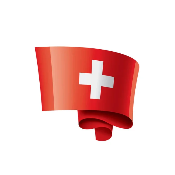 Bandera de Suiza, ilustración vectorial sobre fondo blanco — Vector de stock