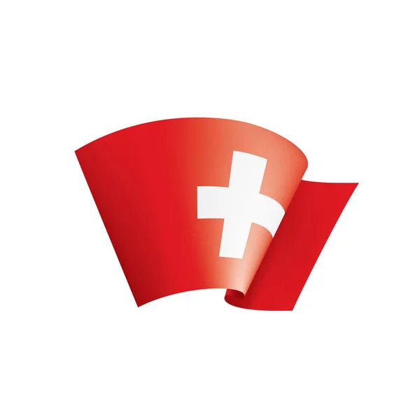 Drapeau Suisse, illustration vectorielle sur fond blanc — Image vectorielle