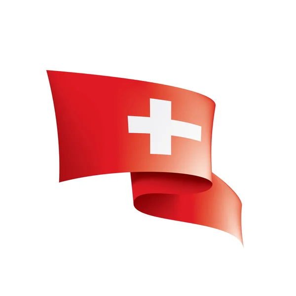 Bandera de Suiza, ilustración vectorial sobre fondo blanco — Archivo Imágenes Vectoriales